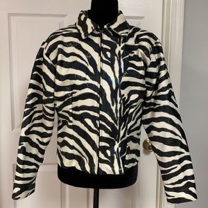 Frankly my dear Sparkly zebra pattern jacket M